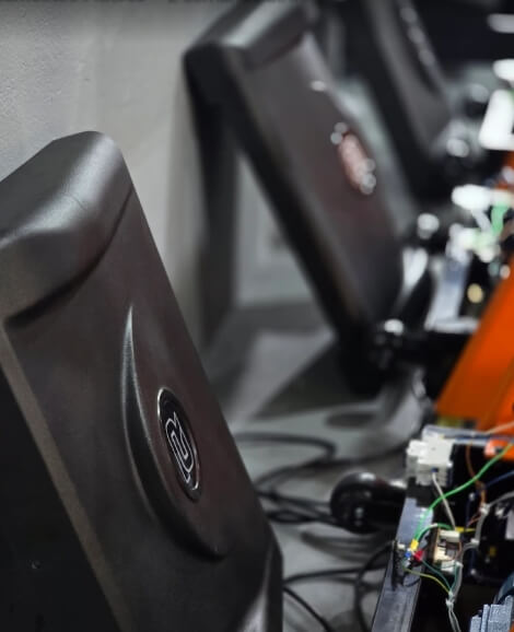 Motor em teste na bancada de verificação da R-Cardio