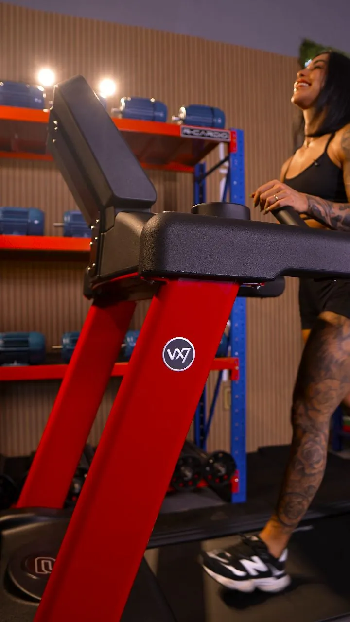 Esteira profissional VX7 vermelha da R‑Cardio