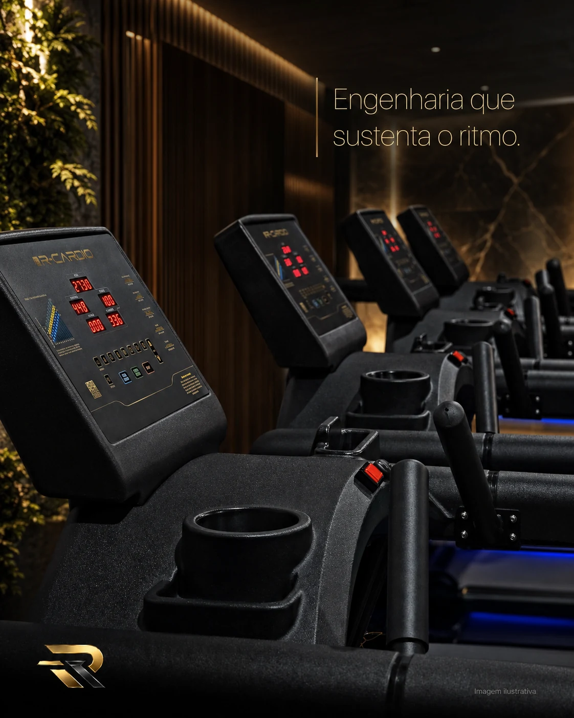 Esteiras profissionais para academia de alto fluxo Linha de esteiras profissionais R-Cardio para academia de alto fluxo
