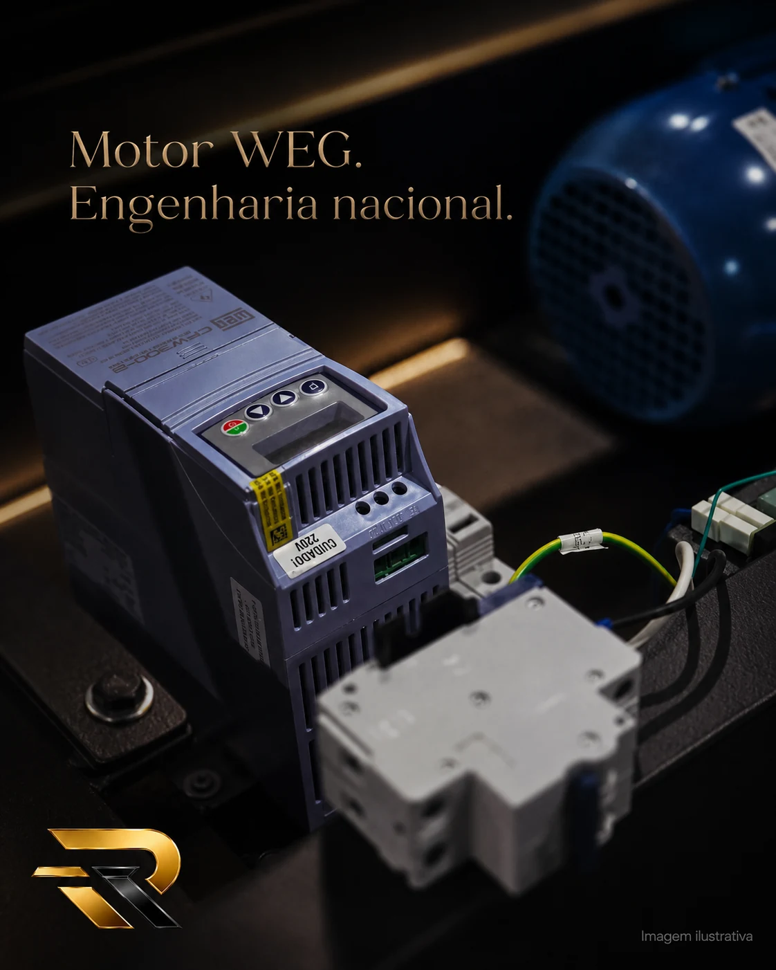 Inversor CFW300 em esteira profissional Inversor CFW300 e motor WEG em esteira profissional R-Cardio